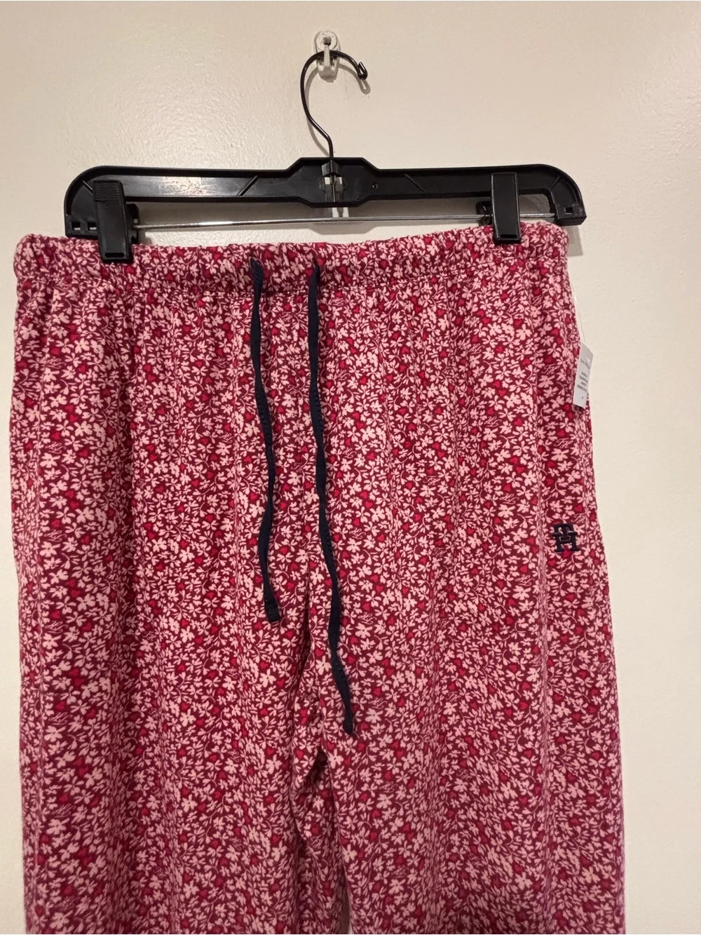 Tommy Hilfiger Red Floral Pajama Set with Navy Trim - Picture 7 of 9